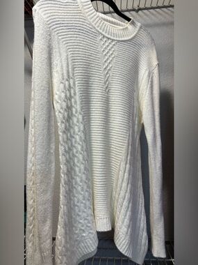 Jon & Anna Cream Cable Knit Crewneck Sweater